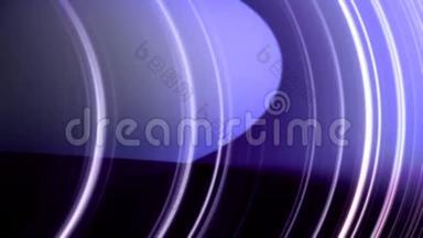白色<strong>线条</strong>在紫色背景上以<strong>圆圈</strong>移动的抽象动画。 循环动画。